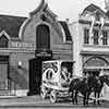 Adventureland alley with Disneyland Bekins Horse-Drawn Truck