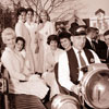 Tournament of Roses Queen (Carole Washburn) and her court, December 19, 1960 at Disneyland Town Square