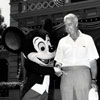 Town Square 1970s photo with Joe DiMaggio and Mickey Mouse