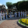 Disneyland Town Square flag lowering ceremony April 2011