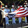 Disneyland Town Square flag lowering ceremony April 2011