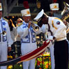 Disneyland Town Square flag lowering ceremony April 2011