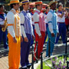 Disneyland Town Square flag lowering ceremony July 2011