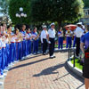 Disneyland Town Square flag lowering ceremony July 2011