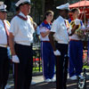 Disneyland Town Square flag lowering ceremony July 2011