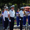 Disneyland Town Square flag lowering ceremony July 2011