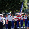 Disneyland Town Square flag lowering ceremony July 2011