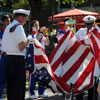 Disneyland Town Square flag lowering ceremony July 2011