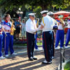 Disneyland Town Square flag lowering ceremony July 2011