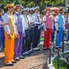 Disneyland Town Square flag lowering ceremony July 2011