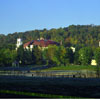 Hurricane Bubba lifts one of the 4 Moroccan Towers at West Baden Springs Hotel, October 1998