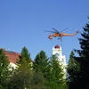 Hurricane Bubba lifts one of the 4 Moroccan Towers at West Baden Springs Hotel, October 1998